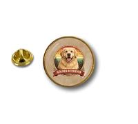 Golden Retriever Round Dog Badge Pins