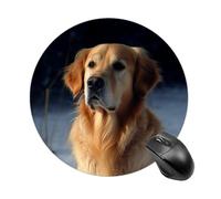 Golden Retriever Round Mouse Pad Smooth Glide Gaming Mousepad Extra Density Portable Comfortable Mouse Mat for Desk, Home, Office 7.8x7.8 Inches