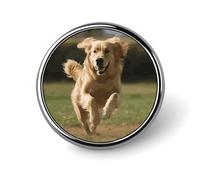 Golden Retriever Running Brooch Pins Premium Alloy Non-Tarnish Clothing Badge Exquisite Burr-Free Dress Ornament, Fashion Elegant Daily Wear Safety Push Pin for Decor & Ideal Gifts