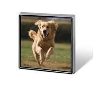 Golden Retriever Running Square Lapel Pins Backpack Pin Cute Brooch Decoration Brooches for Women Men Fashion Button Badges for Hat Backpacks Purses Jackets Shirt Suit