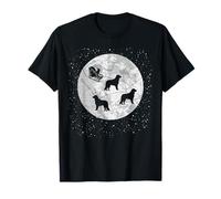Golden Retriever Santa Sleigh Pet Dog Funny Moon Christmas T-Shirt