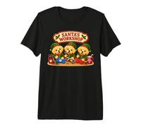 Golden Retriever Santa's Workshop Making Presents North Pole Premium T-Shirt