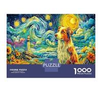 Golden Retriever Scene 1000 Piece Jigsaw Puzzle - Premium Thick Cardboard & Relaxing Vivid Canine Impressionist View - for Couples 38x26cm/1000pcs Birthday Gift