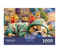 Golden Retriever Scene 1000 Piece Jigsaw Puzzles Sleeping Dog in Forest Adults Aged 12 And Above Educational Games Home Decoration Challenge High Difficulty Male And Female Birthday 70x50cm00pcs Gi