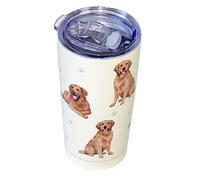 Golden Retriever SERENGETI 16 Oz. Stainless Steel, Vacuum Insulated Tumbler with Spill Proof Lid - 3D Print - Insulated Travel mug for Hot or Cold Drinks (Golden Retriever Tumbler)