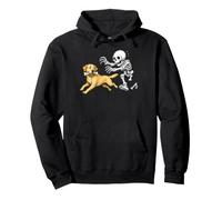 Golden Retriever Skeleton Bone Chase Halloween Dog Humor Pullover Hoodie