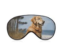 Golden Retriever Sleep Mask for Women Men Side Sleeper Eye Cover with Adjustable Strap Soft Breathable Blackout Mask Slip-Free Deep Sleeping Travel Essentials