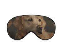 Golden Retriever Sleep Mask for Women Men Side Sleeper Eye Cover with Adjustable Strap Soft Breathable Blackout Mask Slip-Free Deep Sleeping Travel Essentials