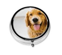 Golden Retriever SmilingMeta Pill Box 3 Compartment Medicine Case,Portable Organizer