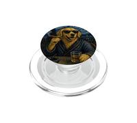 Golden Retriever Smoking Cigar Drinking Scotch Whiskey Dog PopSockets PopGrip for MagSafe