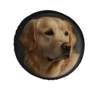 Golden Retriever Spare Tire Cover PVC Leather Spare Wheel Cover Dustproof Waterproof Jeep Tire Cover for 30inch Camper, RV Trailer, Truck, SUV Fit Diameter 28-34 Inch