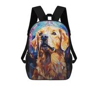 Golden Retriever Stained Backpack, 3D Printed School Bag, School Lunch Bag, Travel Backpack, Friends Backpack, School Backpack for Girls And Boys 17inch