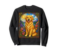 Golden Retriever Stained Glass Artist Colorful Dog Lover Sweatshirt
