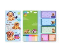 Golden Retriever Sticky Note Set, 440 Pcs Golden Retriever Stationery Set Adhesive Notes, Self Adhesive Writing Stick Notes Pads, Bookmark Writing Memo Pad Page For Books, Folders, Kids Students Teach