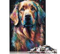 Golden Retriever Style 5 Puzzle 500 Pieces Jigsaws Wooden Puzzles for Adults & Teenager Jigsaw Puzzles for Adults Teenagers 500pcs (52x38cm)