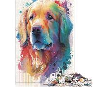 Golden Retriever Style 7 Puzzles 500 Pieces for Teenagers Gifts Puzzle for Adults And Teenager Jigsaw Puzzles for Adults Educational Game Challenge Toy 500pcs (52x38cm)