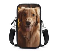 Golden Retriever Sunflower Cell Phone Bag with Detachable Strap, Aesthetic Mini Sling Bag Small Crossbody Bag for Phone