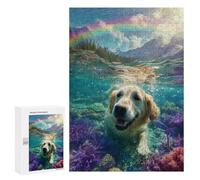 Golden Retriever Swimming Underwater Decorative Jigsaw for Grown-Ups, 300 PCS - Birthday Gift; for Couples, Friends And Family