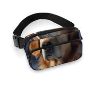 Golden Retriever Waist Bag Fashion Fanny Bag with Adjustable Strap for Outdoor Workout Cycling Unisex, white, 20x13cm, Waist Bag