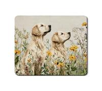 Golden Retriever Washer Dryer Top Protector Mat, Floral Vintage Dog Design, Nature Inspired Rubber Anti-slip Waterproof Washer And Dryer Mats for Laundry Room 20x24 Inch