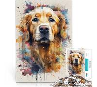 Golden Retriever Watercolor1000 Piece Jigsaws for Adults Puzzle Challenging Game Toys Fun at Home Activities, Birthday Present,Travel Gifts, 38x26cm