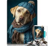 Golden Retriever Wearing A Hat 1000 Piece Jigsaw Puzzle for Adults Teens,Stress Reliever Difficult Challenge Unique Home Decor And Gifts (38x26cm)