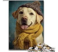 Golden Retriever Wearing A Hat Jigsaw Puzzles for Adults 1000 Piece Puzzle, Suitable for Ages 14 And Up Family Fun It Is Ideal As A Gift for The Whole Family (26x38cm)