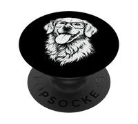 Golden Retriever Wearing Glasses Smart Dog Nerd Aesthetic PopSockets Adhesive PopGrip
