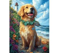 Golden Retriever with A Flower Crown 500-piece Jigsaw Puzzle Bundle Wildlife Pet Family Puzzle Lovers Brain Training Mindful Activity Spring Creativity & Gift Giving 500 PCS