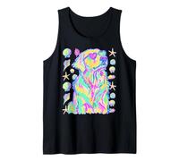 Golden Retriever with Hearts Sunglasses Seashells Summer Tank Top
