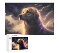 Golden Retriever with Lightning Energy Hobby Jigsaw Puzzle for Adults, 1000 PCS, Versatile Leisure for Adults Who Enjoy Jigsaws, for Creative Downtime