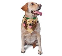 Golden Retriever With Smiling Face DogDog Bandanas Cat Puppy Scarfs Washable Pet Handkerchief