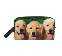 Golden Retriever with Smiling Face DogMakeup Trave Bag for Women,Cosmetic Large Capacity Organizer