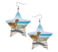 Golden Retriever Women's Fashion Earrings, Celestial Dangle Earrings, Star Shape Jewelry for a Versatile