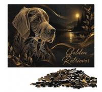 Golden Retriever Wooden Jigsaw Puzzle 300 Pieces, Hobby Gift | Border-first building: a clear section-by-section approach alone or together.
