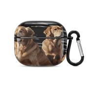 Golden Retrievers Bluetooth Earbuds Case Cover Full Body Shockproof Protection Hard Case Support Wireless Charging with Keychain Personalized Gift for AirPods 3