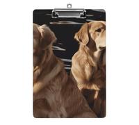 Golden Retrievers Clipboard Retractable Hanging Tab Clip Board Plastic Clipboard Nursing Clipboards Nurse, Doctor, Cute Design for Standard Size 12.5 X 8.5Inch