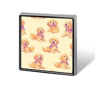 Golden Retrievers Cute Square Badge Pin Metal Memorial Brooch Button Lapel Pins for Backpack Wedding