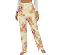Golden Retrievers Cute Womens Pajama Pants Flannel Lounge Pant Sleepwear Loungewear PJs for Home