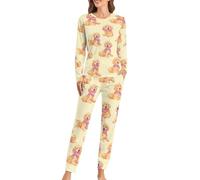 Golden Retrievers Cute Women's Pajama Set Long Sleeve Pj Two Piece Lounge Sets Home Sleepwear S