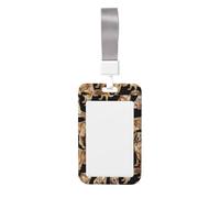 Golden Retrievers Id Badge Holder with Detachable Neck Strap, Waterproof Vertical Name Card Holders, for Nurse Students Teachers Staff