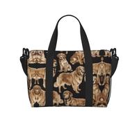 Golden Retrievers Large Weekender Bag for Travel, Water-Resistant Duffle Bag, Print Adjustable Shoulder Strap,3-5 Day Overnight Bag for Men Women