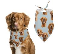 Golden Retrievers on Blue Dog Scarf Triangle Bandana Cat Soft Puppy Scarfs for Small Medium Pets
