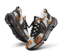 Golden Retrievers on Blue Men's Running Shoe Lightweight Sneaker