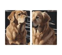 Golden Retrievers Passport Holder for Women Men PU Leather Passport Travel Wallet with Multiple Pockets