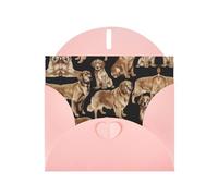Golden Retrievers Pink prints Greeting Cards 6x4-inch with Envelope | Perfect for writing greetings and thank-you notes