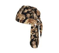 Golden Retrievers Print Helmet Cap Quick Dry Cycling Skull Wrap Breathable Polyester Adjustable Adult Summer Beanie