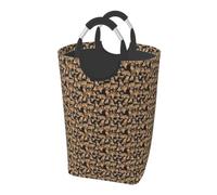 Golden Retrievers Print Home Foldable Laundry Bag Weekend Travel Gym Bathroom Collapsible Storage Basket