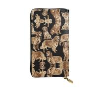 Golden Retrievers Print Leather Long Clutch Wallet â€“ Fashionable Personalized Wallet, Multiple Card Slots, Gift Ready, Black, One Size