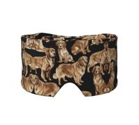 Golden Retrievers Print Sleep Eye and Ear Muffs Mask - Adjustable Yoga Travel Headband, Keep Warm Shading Comfortable Aid